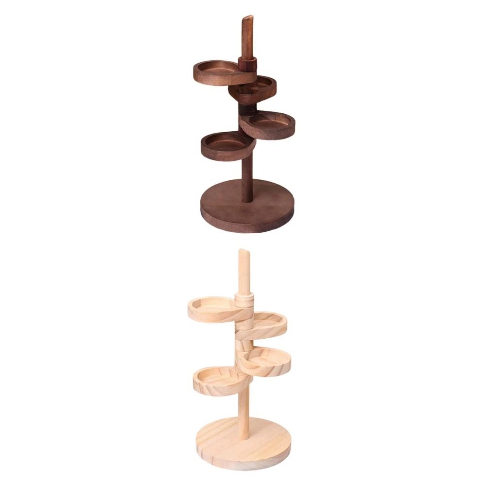 Wooden Jewelry Organizer Rotatable Earring Holder Show Case Key Storage Rack  Entrance Door