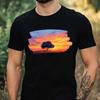 T-Shirt Herren Sonnenuntergangslandschaft Motiv Baumwolle Größe XS Bis 5XL