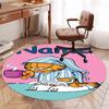 Custom Name Garfield Printed Round Rug Carpet Chair Rug Area Rug Entryway Doormats,for Office Chair Living Room Bedroom Kitchen Room.
