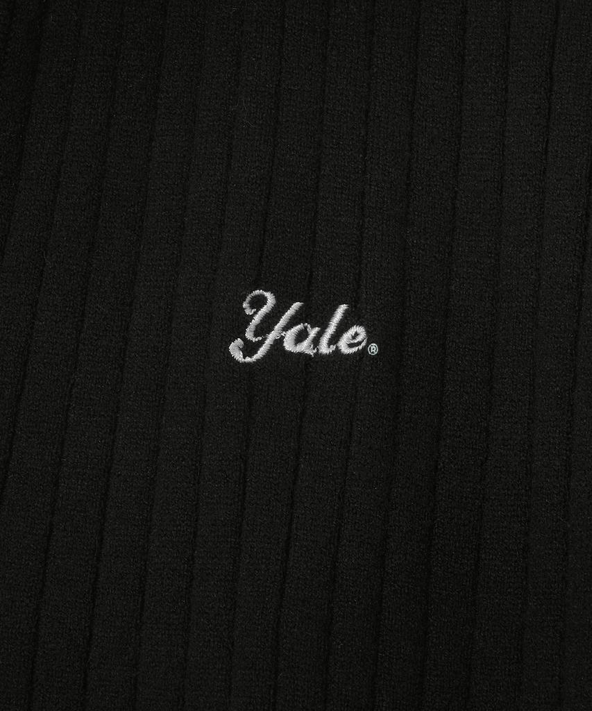 Yale Slit Neck Half Sleeve Knit Dress_Black