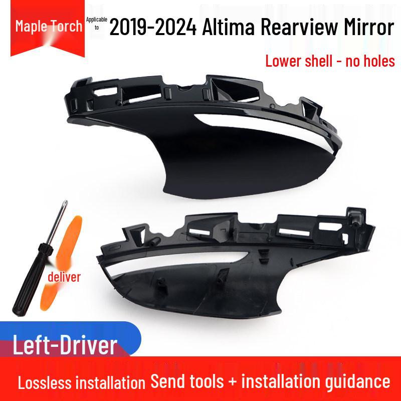 Compatible Rearview Mirror Cover with Camera, Frame & Turn Signal for 2019-2024 Nissan Altima