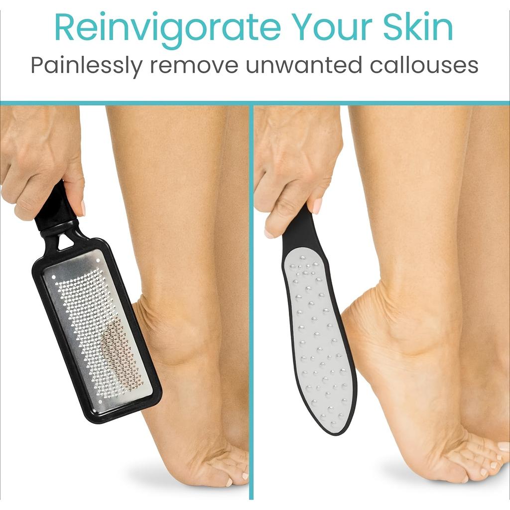 3pcs Foot Files, Feet Scraper for Dead Skin, Heel Grater, Callus Remover Scrubber Tool, Rasp for Cracked Heels - Stainless Steel Pedicure Filer For