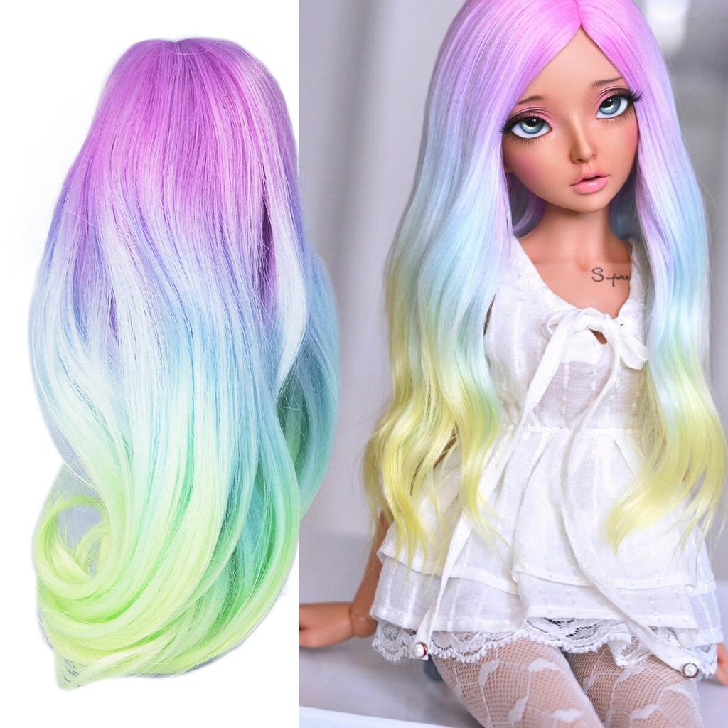 Joint Doll Wig Gradient Color High Simulation Soft Supple 1:3 Doll Wig for 21‑24cm Head Circumference Dolls