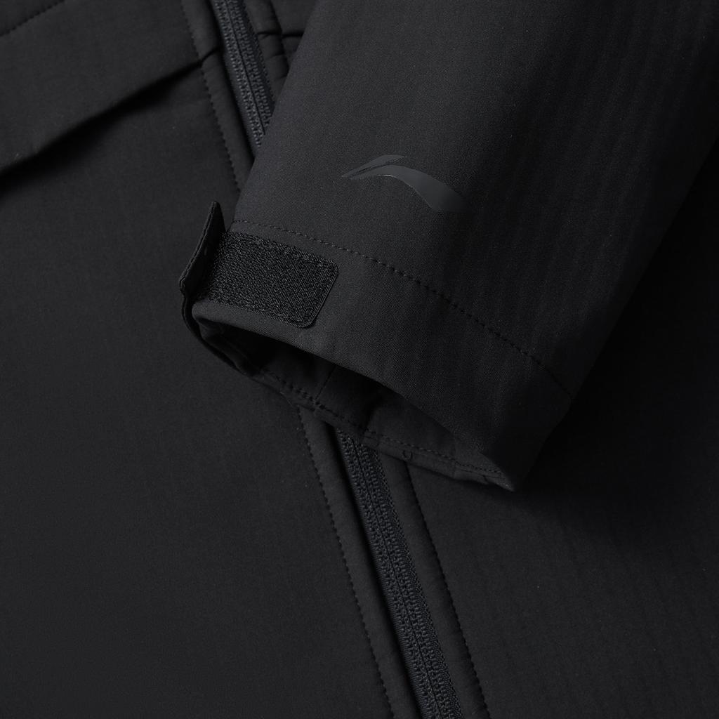 Li-Ning Lettuce Edge Water-Resistant Windproof Fleece-Lined Warm Outdoor Casual Versatile Climbing Jacket Unisex Jacket Black AFDU939-2