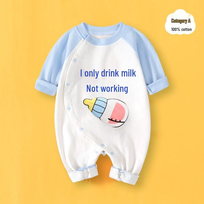 Exclusive Long Sleeve Baby Romper – Pure Cotton Infant Crawling Suit for Spring and Autumn