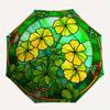 Stained Window Panel with Yellow Flowers - DecorativeArt for Home or GardenUmbrella, Portable 3-Fold Compact Umbrella for Men & Women Gift