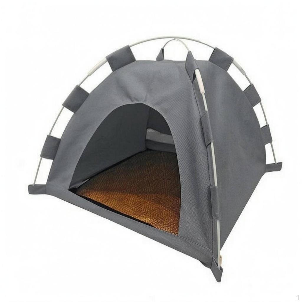 Foldable Pet Tent Bed Breathable Covered Cat Cave Cooling Surface for Cats, Dogs