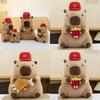 Plush Capybara Water Piglet Toy With Hamburger Hat For Kids And Collectors