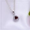 Natural Red Garnet 925 Silver Heart Shape Pendant Garnet Sterling Silver Pendant