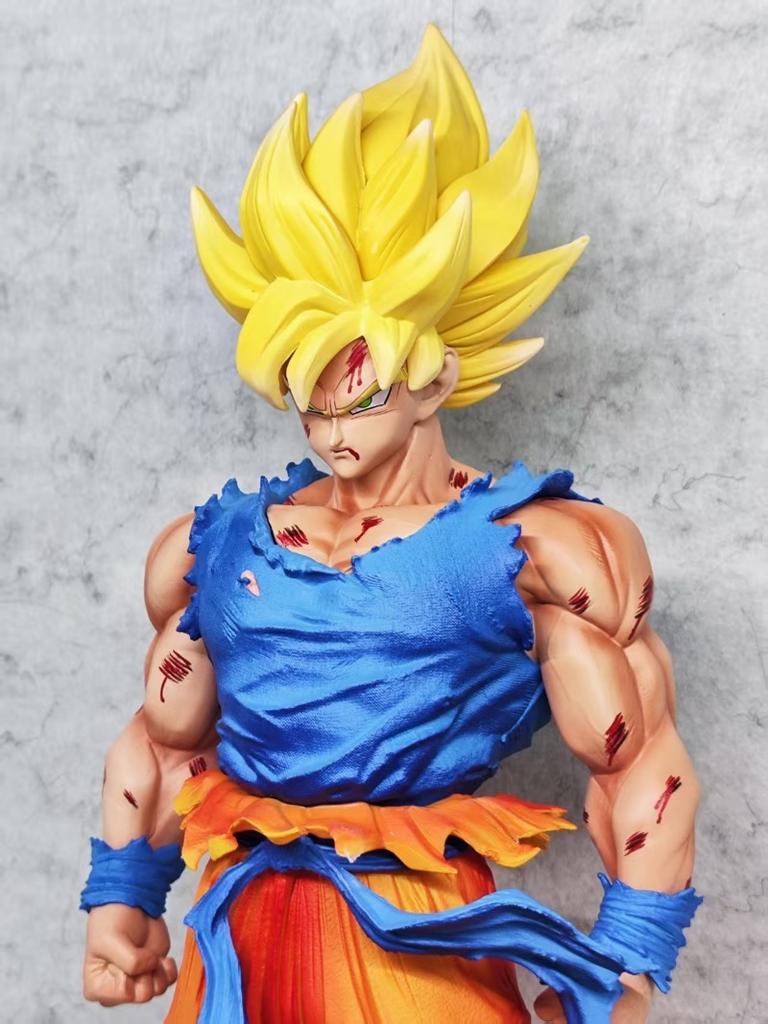 Jt Soška Dragon Ball Z Son Goku Figurka Vyměnitelné Hlavy LED Základna Super Saiyan Goku Akční Figurky Sběratelský Režim Hračky Dárky