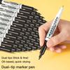 3/48 Pcs Waterproof Marker Pen Oil Permanent Dual Tip 0.5/1.0 mm Nib Black Painting Marker Pens Set Art School Office Stationery