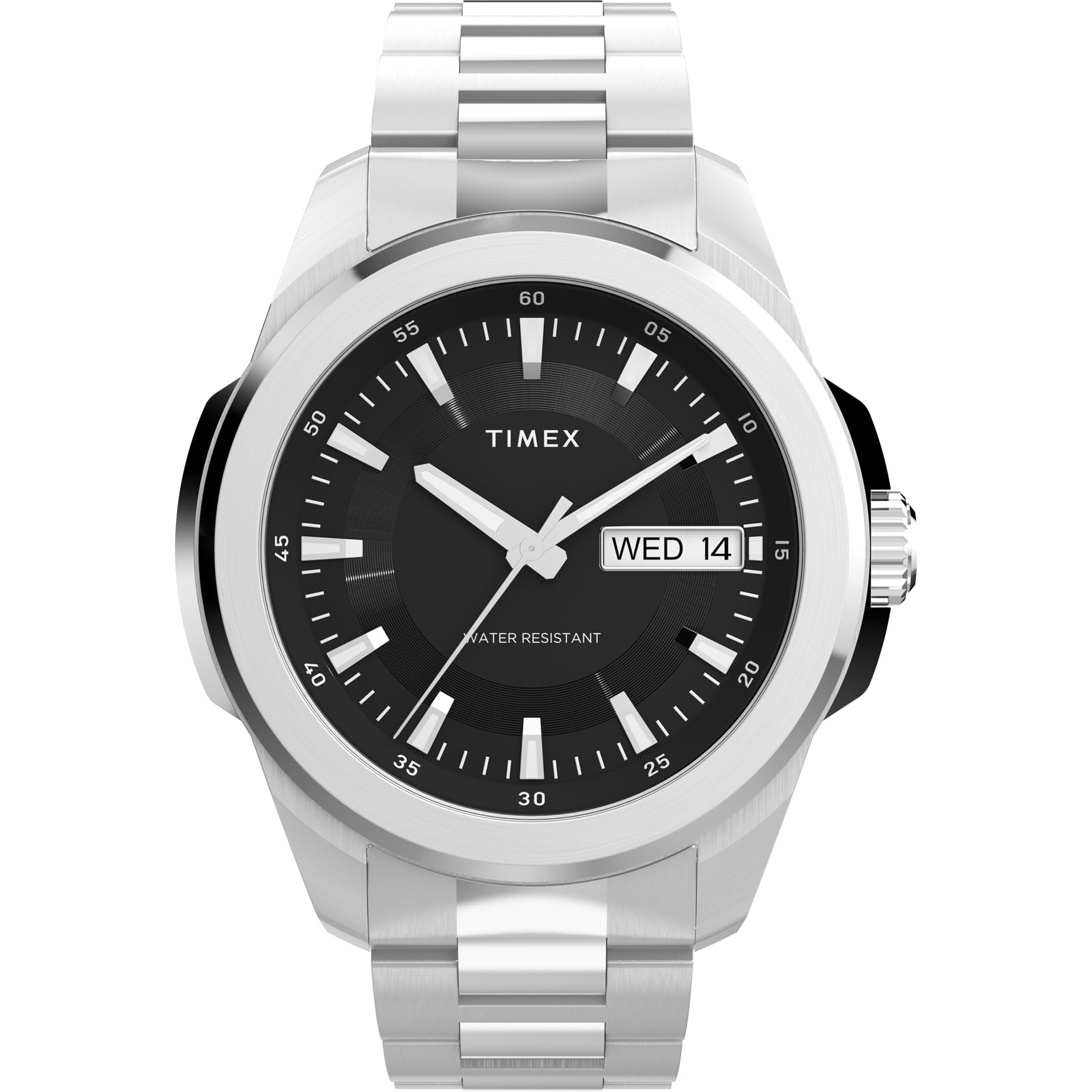 

TIMEX Men s Essex Watch TW2Y21000, Quartz Movement, 5 ATM Water Resistance, Mineral Glass, Black Dial, Stainless Steel [Parallel Import]