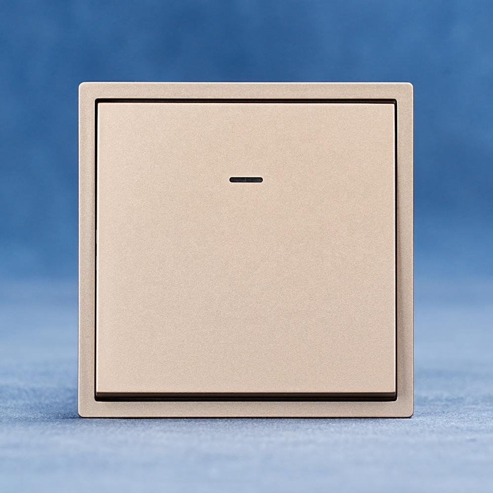 Electric Wall Sockets and Switch Big Board 80*80 Panel 1 Gang 1 Way Wall Embedded Light Switch With LED Indicator