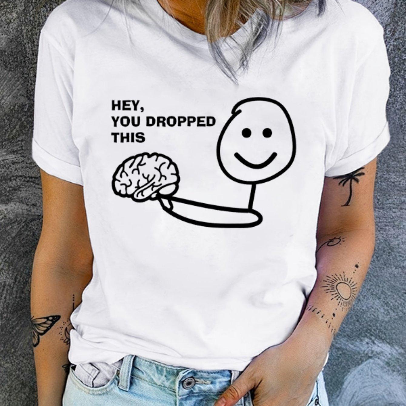 

Футболка с принтом фигурок, повседневные топы с круглым вырезом и короткими рукавами