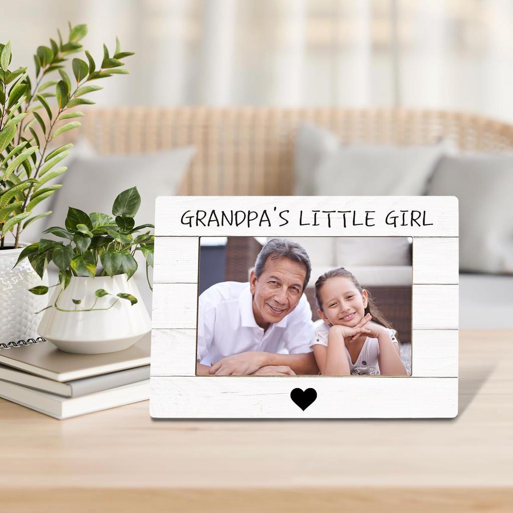 Grandpa Picture Frame, Gifts for Grandpa from Granddaughter, Grandpa Gifts, Grandpa Grandchild Photo Frame 4x6, Grandpas Little Girl Wooden Photo