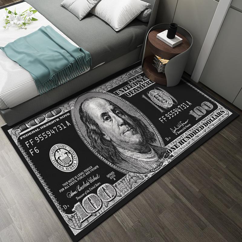 Dollar Currency Pattern Carpet Anti-Slip Mat, Suitable for Bathroom Entrances, Kitchens, and Bedrooms, Home Decor Carpet