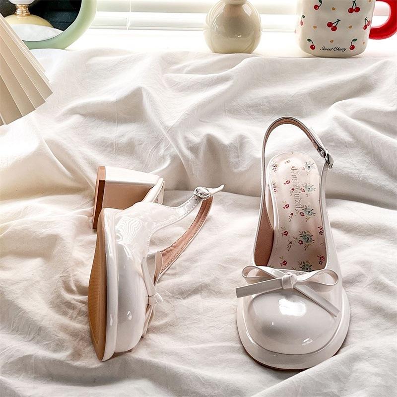 

Baotou Mary Jane sandals women s thick heel beautiful high heels evening style word belt summer 2025 new skirt shoes 40 бежевый