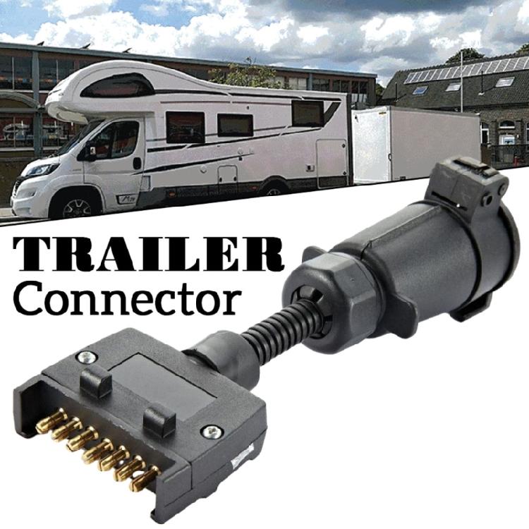 Universal 7 Way Trailer Connector Weatherproof Shockproof 7 Pin Towing Socket Secure Locking for Commercial Vehicles