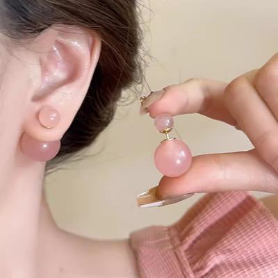 Sweet Geometric Round Ball Stud Earrings For Women Girls Charm Trendy Jewelry