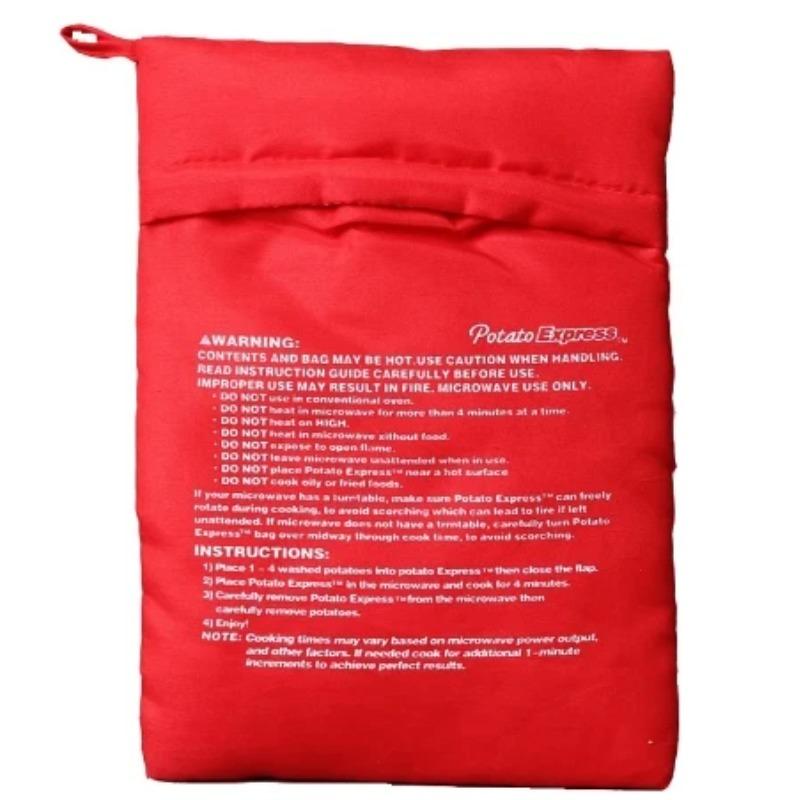 Torba na ziemniaki w kuchence mikrofalowej Wielokrotnego użytku Ekspresowa kuchenka mikrofalowa do gotowania ziemniaków Torba na ziemniaki Pieczone ziemniaki Idealne ziemniaki 4 minuty Czerwona pieczona torebka