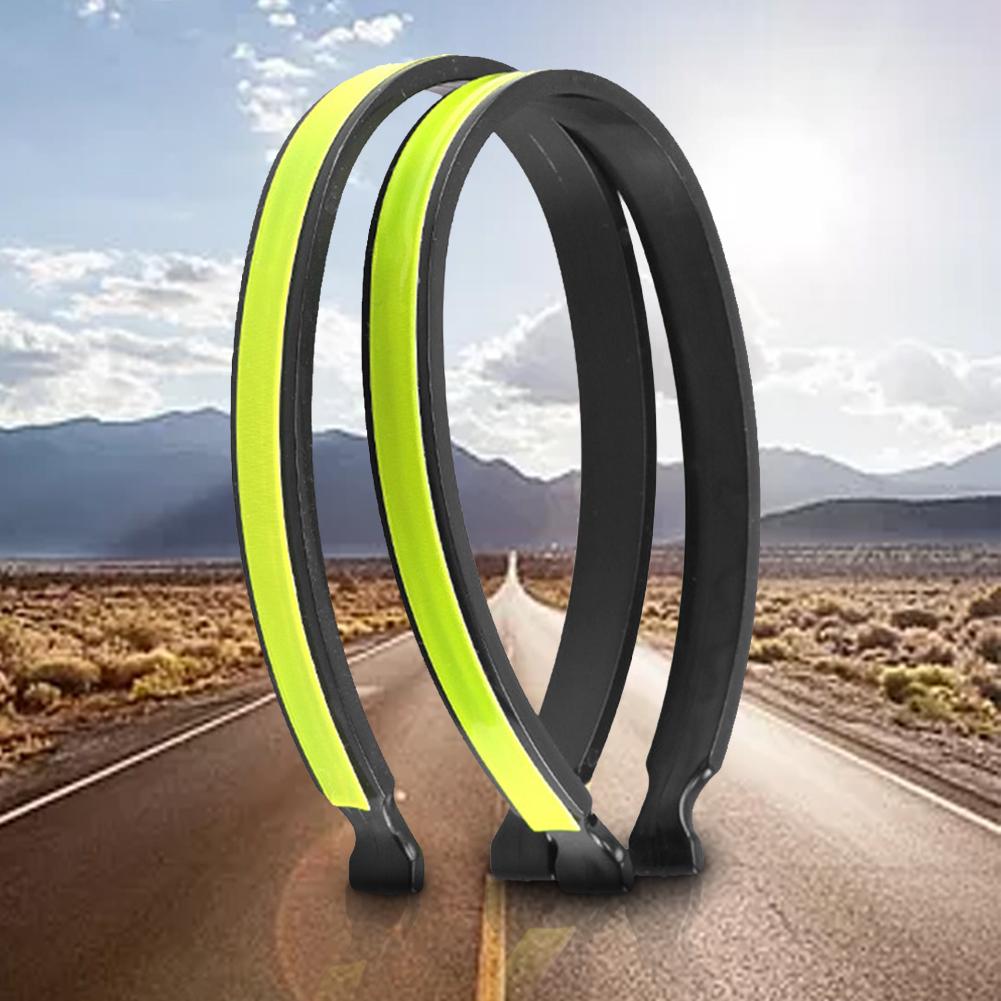 2pcs/set Reflective Cycling Leg Rings Fluorescent Color Bicycle Pants Clip Multifunction Oil Prevention for Women Kids Men