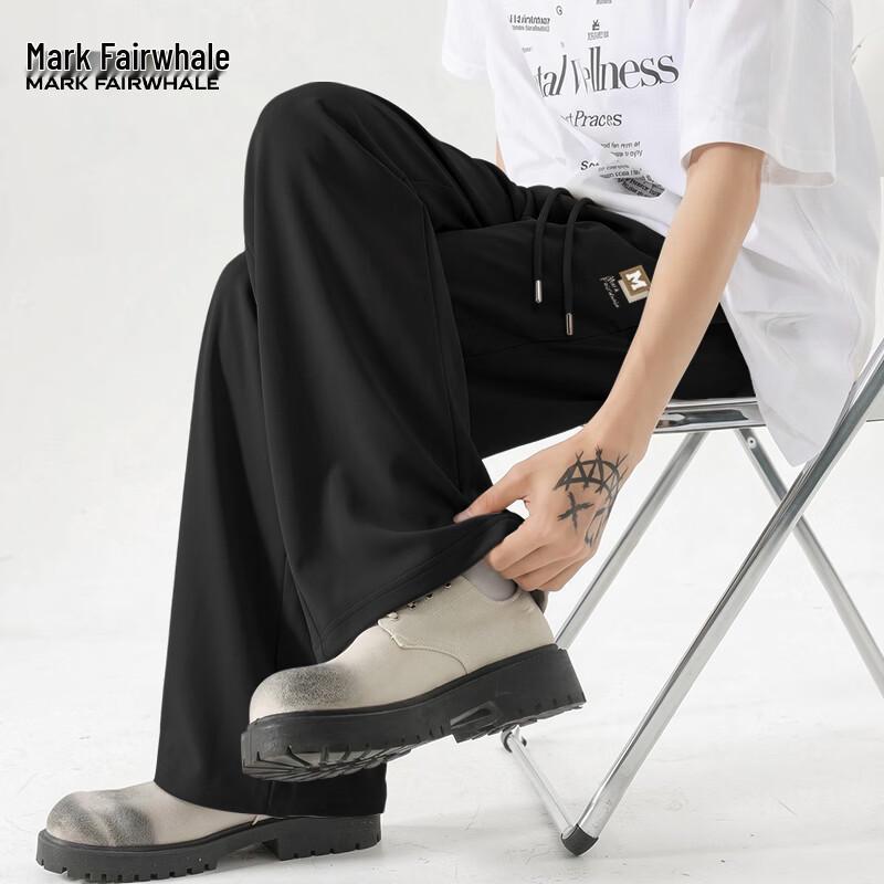 MARK FAIRWHALE Men s Ice Silk Cool Straight-Leg Casual Pants L