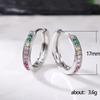 Rainbow Color Stone Huggie Hoop Earrings for Women Trendy Daily Jewelry