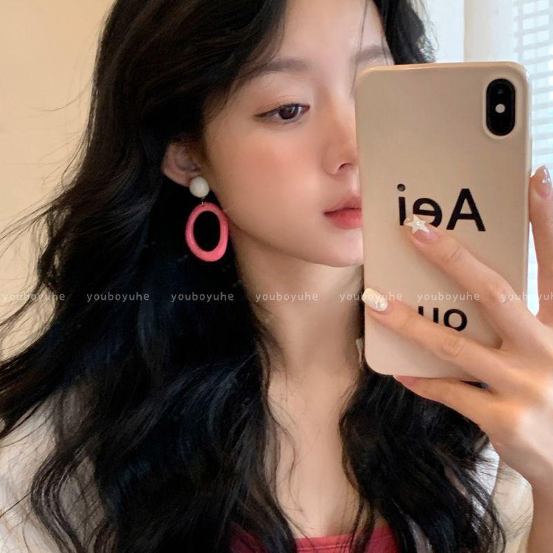 Dopamin-Farbe Hong Kong Stil Ohrringe: Nischen-Design, Ohne Piercing Clip-Ons für Damen - Perfekt für Strandurlaube, Übertriebenes Stecker-Design.