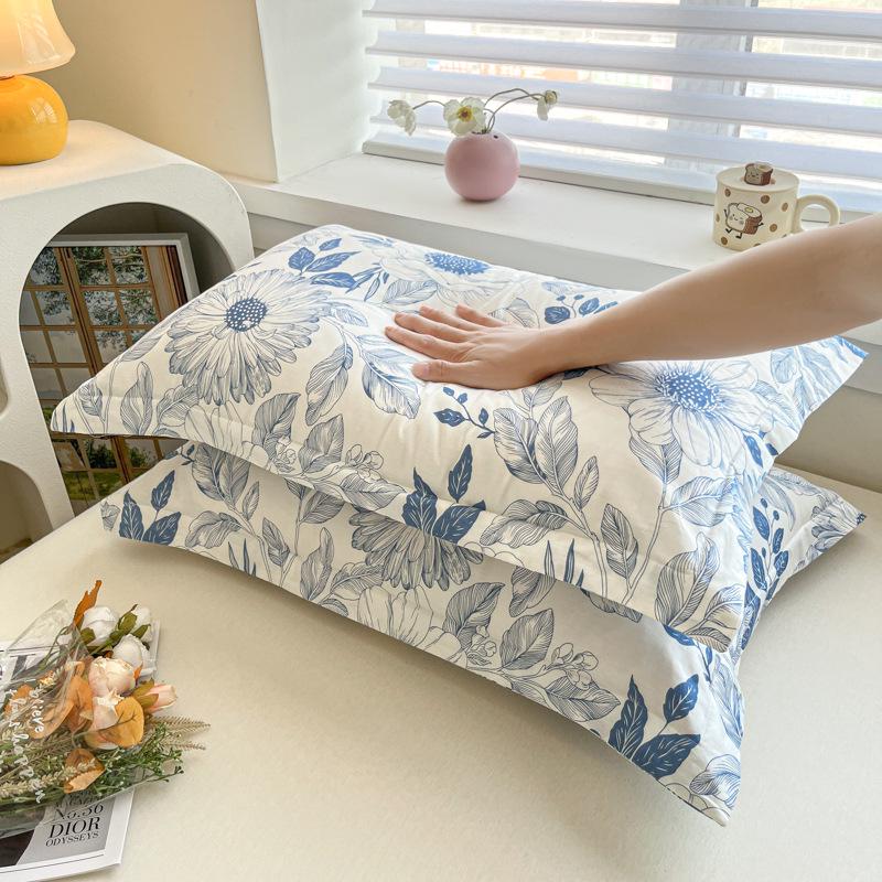 Children's Floral Pillowcase Set - Cotton with Memory Foam Core Cover (30x50cm & 40x60cm)