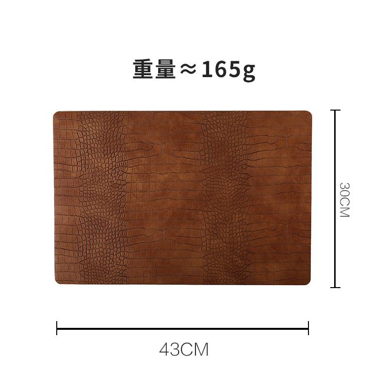 Waterproof, oil-proof and anti-scalding round PVC crocodile pattern leather placemat tableware hotel modern simple style