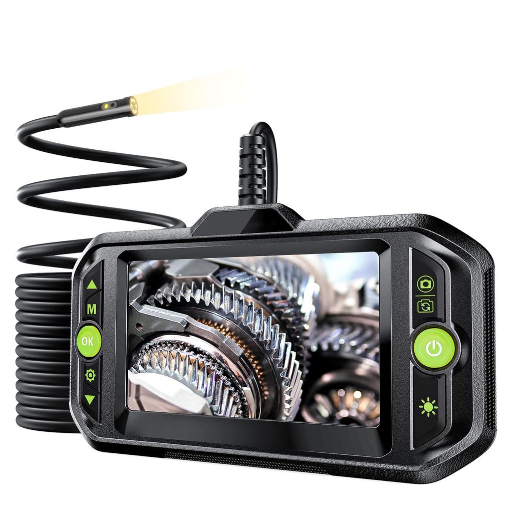 AMTORIN 6mm Diameter Fiberscope, Dual Camera Endoscope, 5m Long, with 32GB Memory Card, Digital Endoscope, Dual Lens, Snake Camera, Dual Fiberscope,