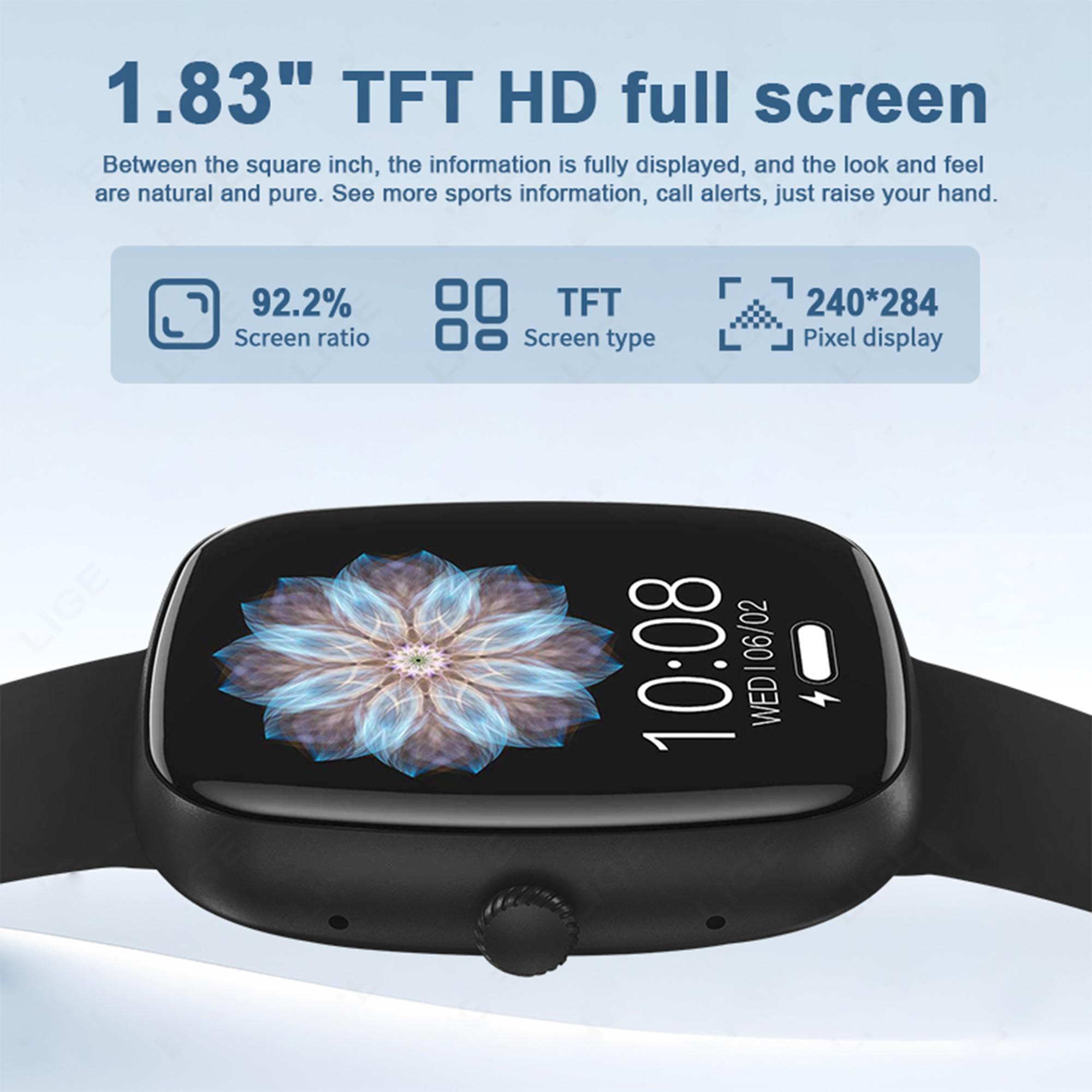 LIGE Новые Смарт-часы Bluetooth с вызовом Full Touch Водонепроницаемый Смарт-браслет — фото 4