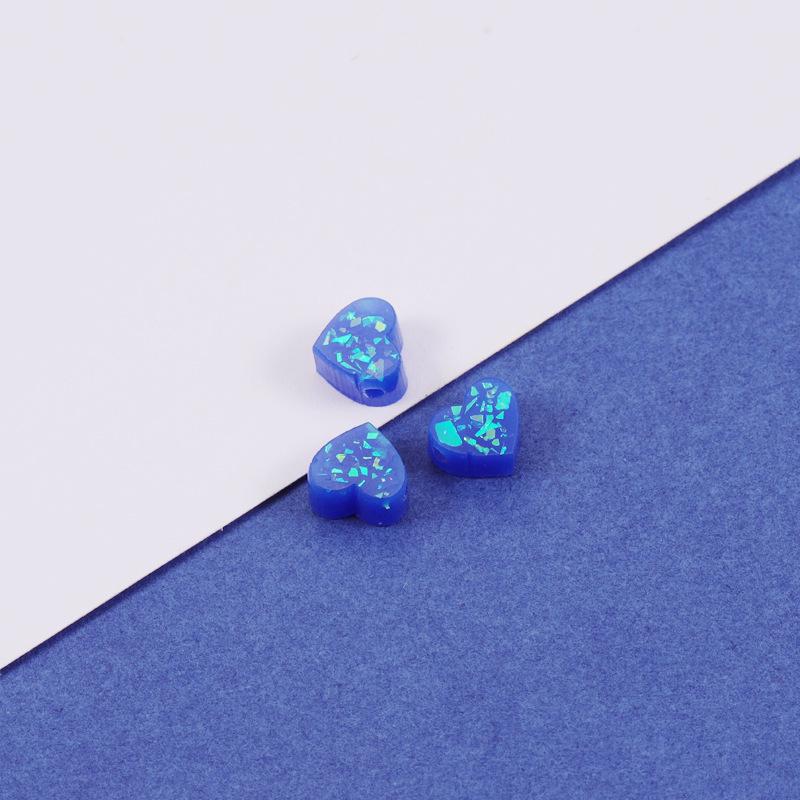 

8mm Peach Heart Synthetic Resin Opal Beads with 1.5mm Hole 8mm Heart Beads with 1.5mm Hole