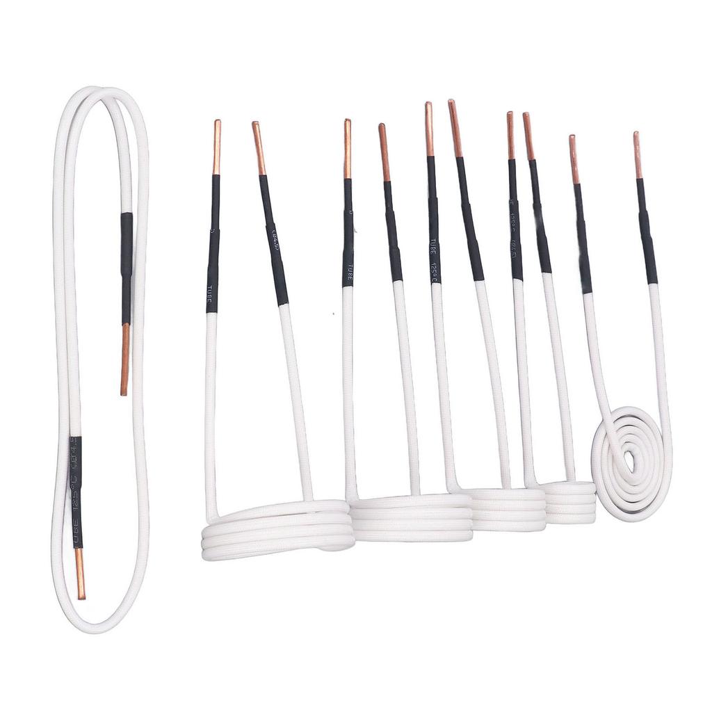 6 Pcs Induction Heater Coil Kit 2.5mm Brass Core 20 30 40 50mm Free Forming Flat Type Induction Heater Wires