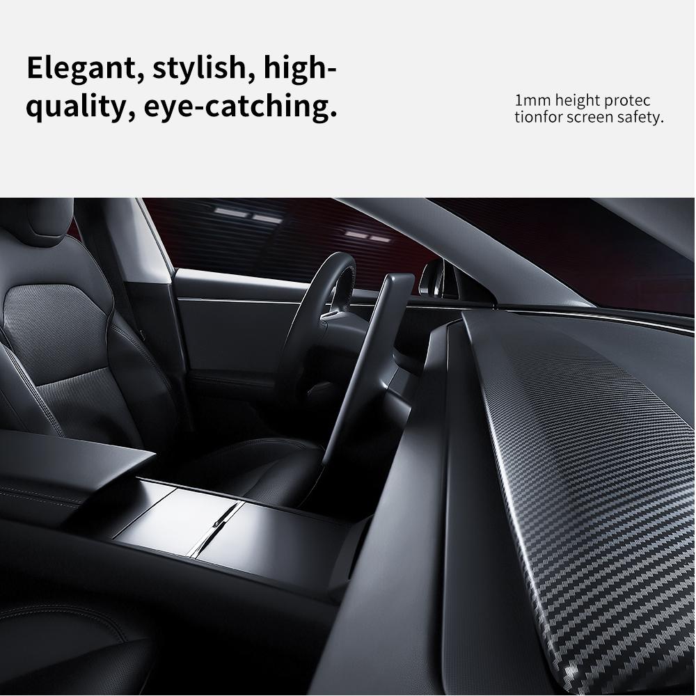 YZ For Tesla Model 3 Y Juniper Highland 2025 ABS Dashboard Panel Trim Strips Instrument Stickers Car Protector Pad Accessories