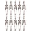 10x Halloween Pendants Skeleton Charms Antique Silver for Necklaces Earrings Making Skull Charm Jewelry Accessories