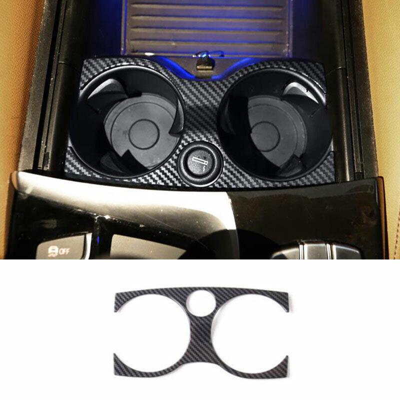 For BMW 5 Series G30 18-22 ABS Carbon Fiber Water Cup Holder Panel Overlay Cover