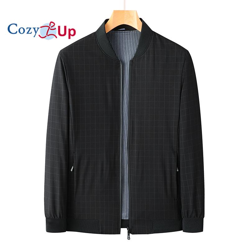 

Мужская легкая куртка Cosy Up, повседневная куртка с решетчатым воротником и молнией во всю длину 4XL чёрный