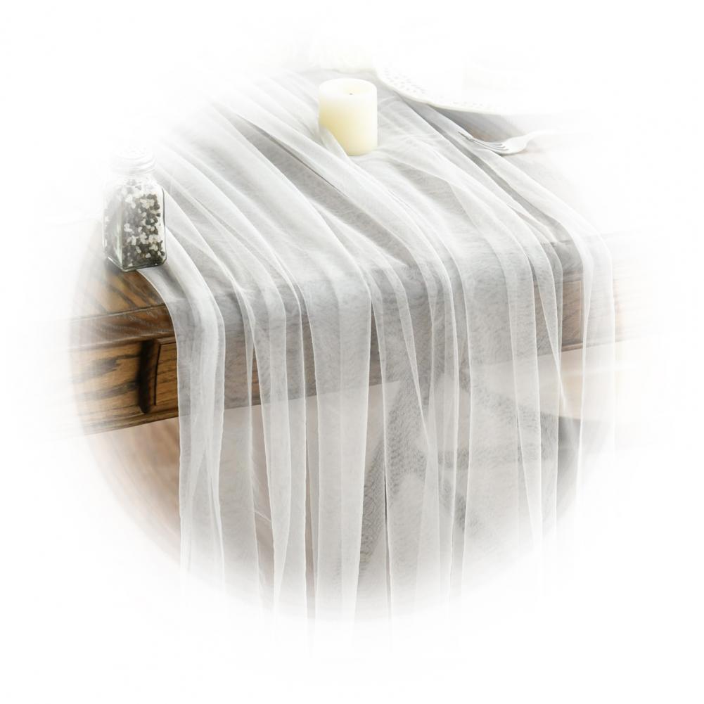 Festliche Tischdekoration Party-Tischdekoration Eleganter Tüll-Tischläufer für Hochzeitsdekoration Junggesellinnenabschied Geburtstagsfeier für Dessert