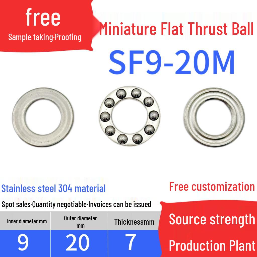 Stainless Steel 304 Miniature Thrust Ball Bearings (ID 2-12mm)