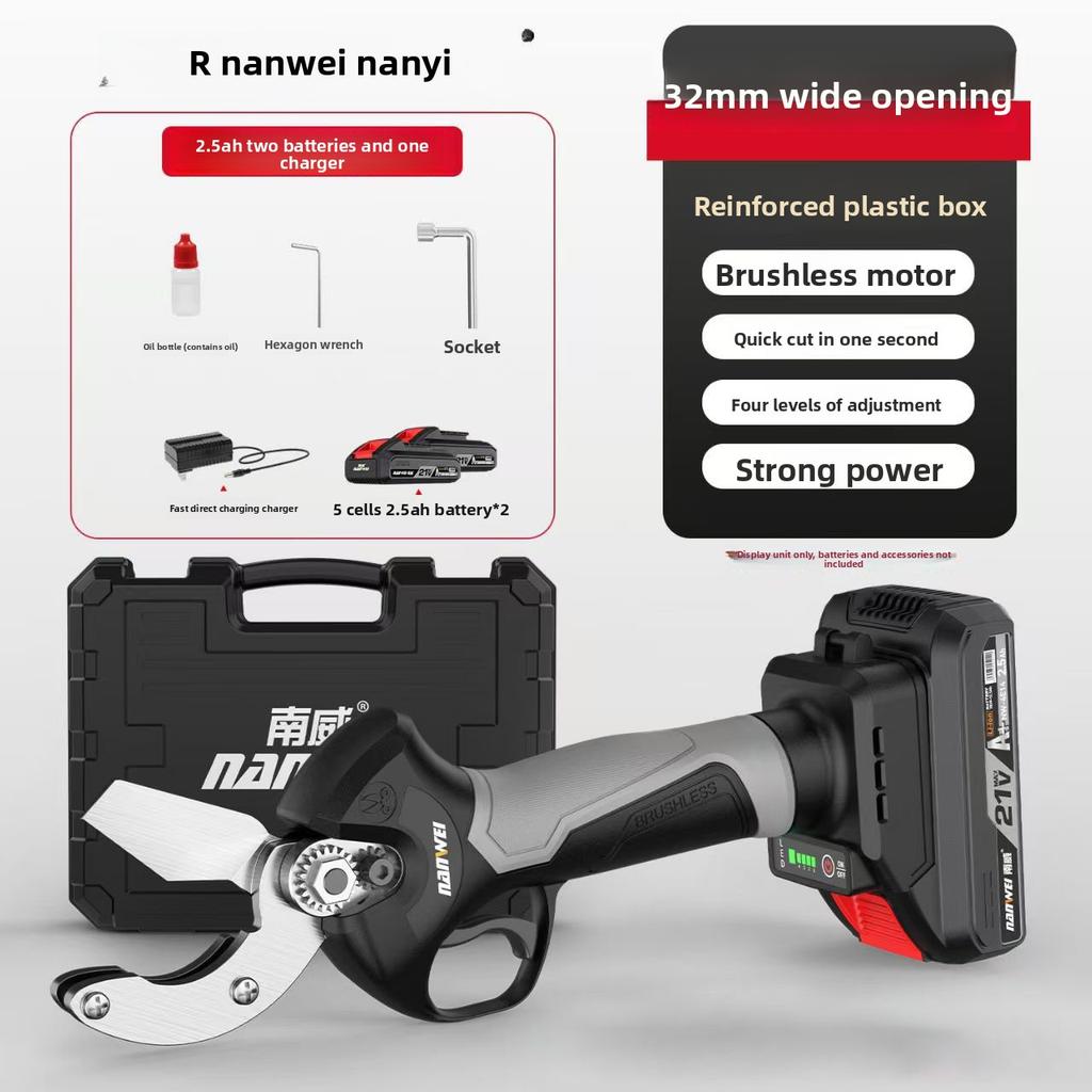 NANWEI New Generation Max 32mm Brushless Lithium Battery Electric PPR Pipe Cutter, PVC Electric Hot Water Pipe Cutter, Fast PE Cutting Scissors