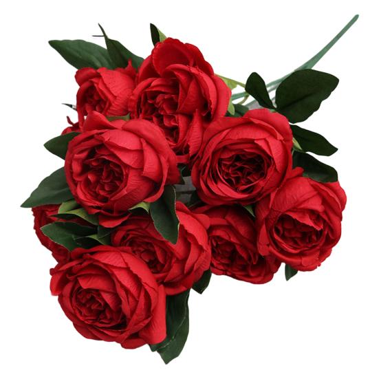 Fake Flower Bunch Non-fading DIY Maintenance Free Beautiful 10 Head Luxury Simulation Rose Peony for Living Room