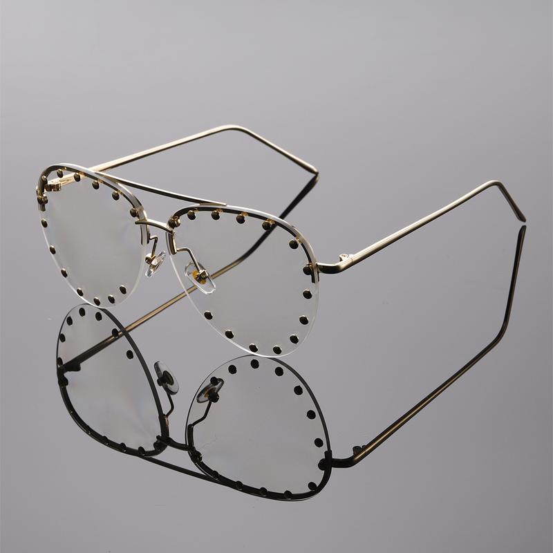 Gafas de Sol Estilo Piloto Sin Montura para Hombre Nueva Moda Vintage Degradado Sombras para Exteriores Tendencia Elegante Marca Diseñador Gafas de Sol
