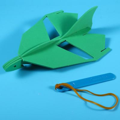 1 Set DIY Stunt Catapult Airplane Toy Kit Handmade EVA Puzzle Launching Aircraft