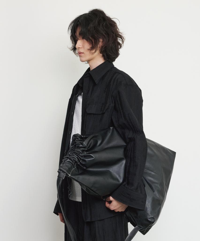 Keontempoleolieokauncheu Jacquard Linen Blend Oversized Outer Shirt [Black]