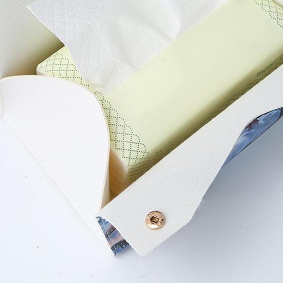 Foldable Paper Holder Snowman Snowflake Faux Leather Tissue Box Cover Christmas Rectangle