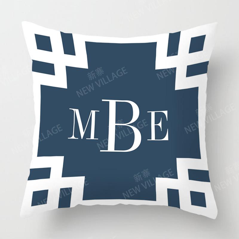Personality Blue Cushion Cover Geometric Abstract Pillowcase Home Decoration Living Room Sofa Cushion Pillowcase