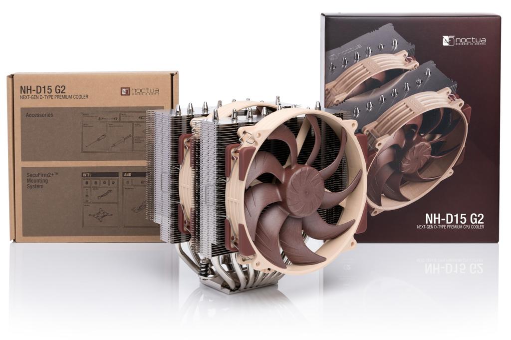 Noctua Chłodzenie CPU z podwójną wieżą, wersja standardowa, kompatybilne z AMD AM5 i Intel LGA1851 LGA1700 NH-D15 G2, Chłodnica, Wszechstronne / (brązowy)