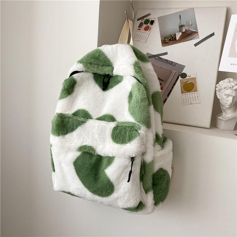 Autumn and winter furry silk scarf backpack casual small fresh make-up bag is now popular women's bag