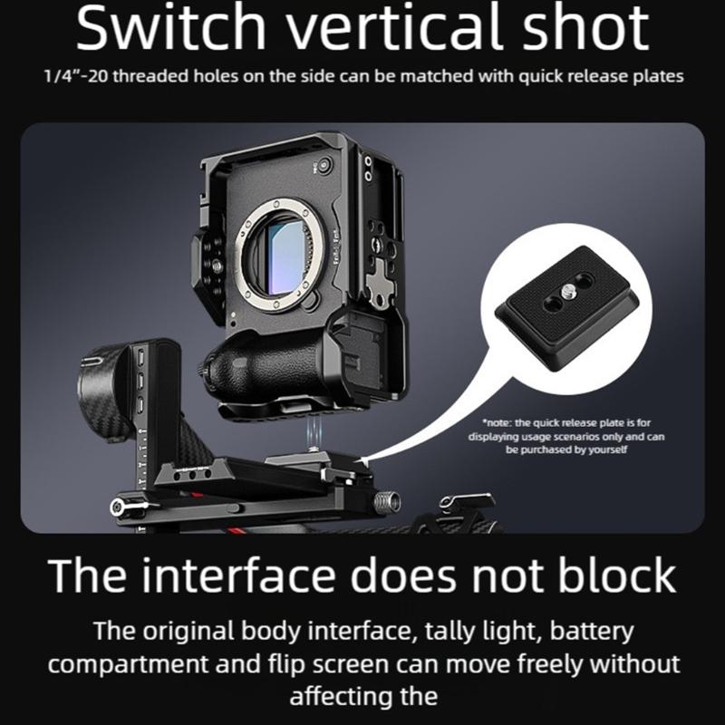 Full Camera Cage Rig Protective Frame Case for FX3/FX30 DSLR Camera Expansion Stabilizer Video Film Movie Making Bracket
